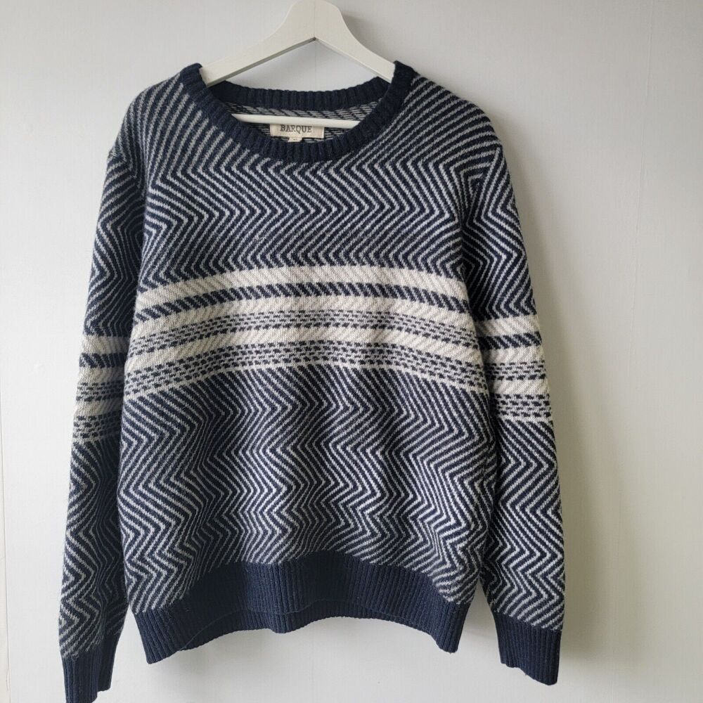 Barque mens sweater size XL crew neck wool blend long sleeve